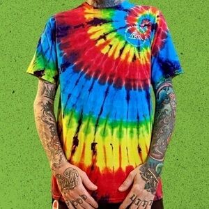 Vintage tie dye rock and roll hall of fame t shirt